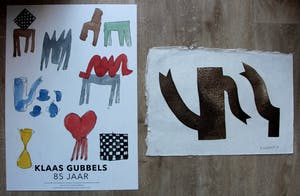 Klaas Gubbels - Houtdruk: Bruine kan + gratis affiche Gubbels 85 jaar- 2018 kopen? Bied vanaf 395!