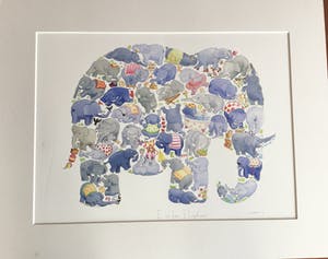Curiosa - Louise Tate, zeefdruk E is for Elephant, gesigneerd kopen? Bied vanaf 1!