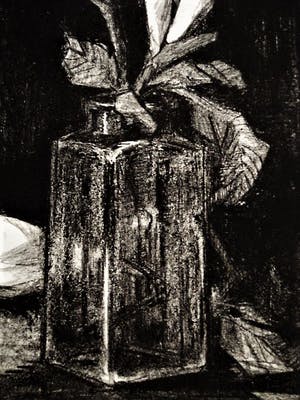 Herman Kruyder - Grote Houtsnede - Stilleven "Rozen takken" - gesigneerd in blok kopen? Bied vanaf 20!