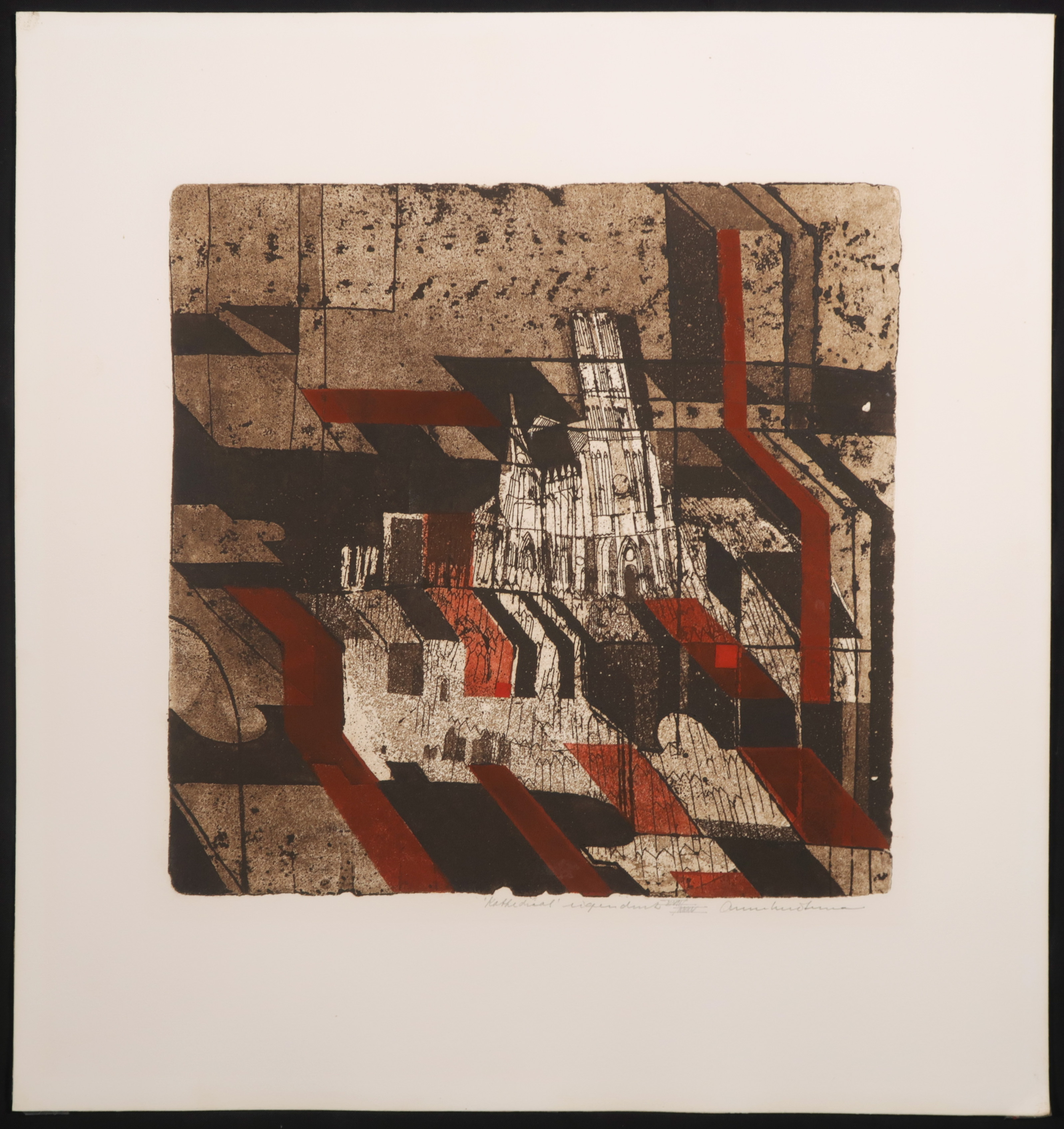 Anne Huitema - Ets en aquatint, Kathedraal kopen? Bied vanaf 1!