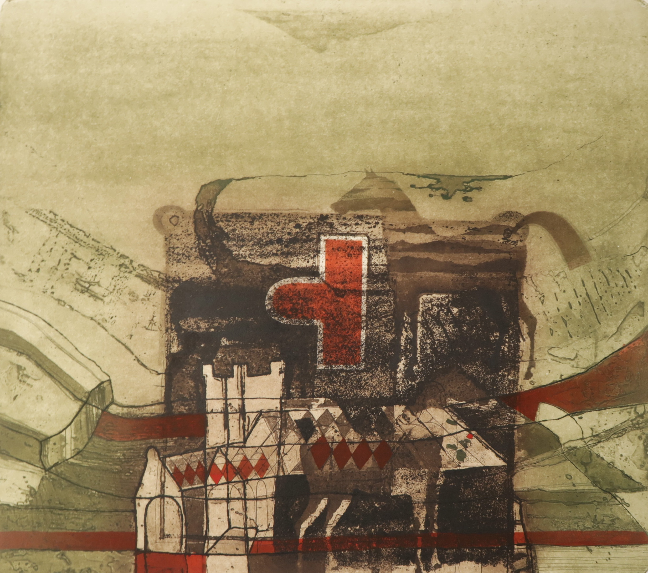 Anne Huitema - Ets en aquatint, Noord Wales verkocht voor € 45!