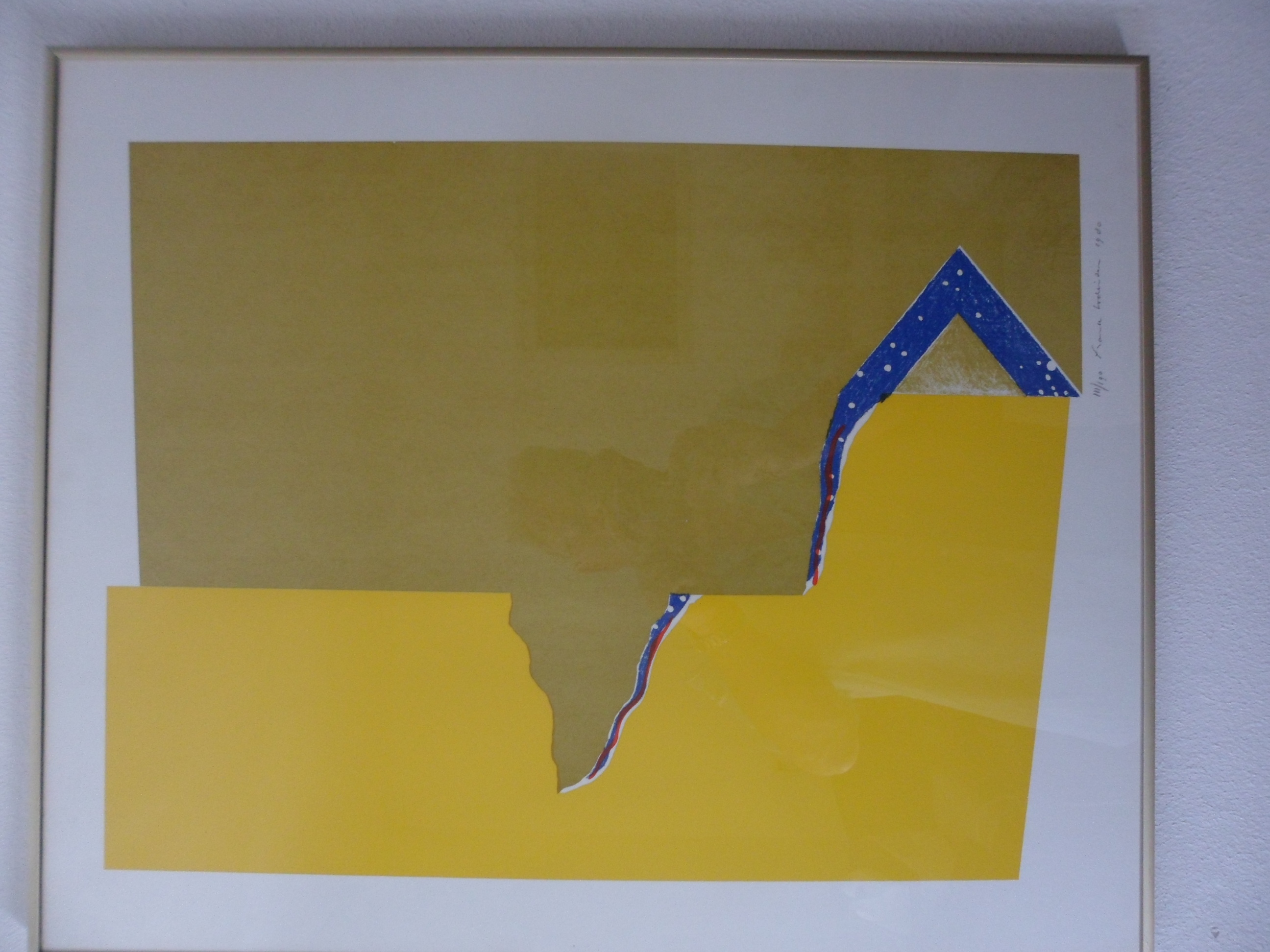 Frank Lodeizen - Abstracte compositie, Kleurenzeefdruk verkocht voor € 40!