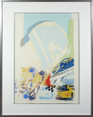 Frank Gude - Litho, Porsche - Ingelijst kopen? Bied vanaf 1!