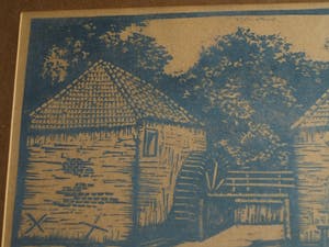 Jac. de Beer - Ingelijste houtsnede , Watermolen ‘Den Helder’ Winterswijk – ca. 1935 kopen? Bied vanaf 40!