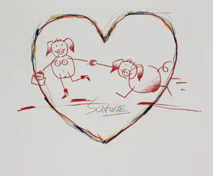 Wilhelm Schlote - Twee handgesigneerde giclées: Sternenfänger, Schweine kopen? Bied vanaf 35!