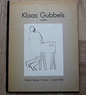 Klaas Gubbels - pen en potloodtekening in boek van galerie Espace + 3 catalogussen kopen? Bied vanaf 99!