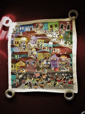 Niet of onleesbaar gesigneerd - Brazilië naïef schilderij "Straat scenes Rio de Janeiro " gesigneerd kopen? Bied vanaf 1!