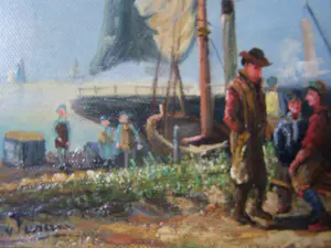 Johannes Wouterus van Trirum - Oud Hollands Tafereel kopen? Bied vanaf 50!