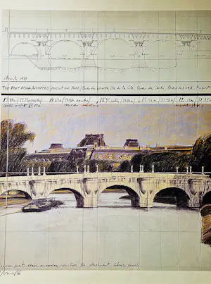 Christo - Originele 1985 kleuren litho pont neuf wrapped/ project Paris POTLOOD gesigneerd kopen? Bied vanaf 169!