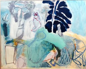 Niet of onleesbaar gesigneerd - c3356-6, abstracte compositie in blauwtinten kopen? Bied vanaf 10!