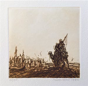 Simon Koene - Kameelruiter bij oosterse stad (groot) kopen? Bied vanaf 25!