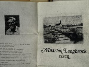 Maarten Langbroek - Ingelijste ets + envelop met info , IJsselmeer (?) – ca. 1970 kopen? Bied vanaf 35!