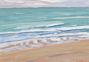 Paul Overhaus - Acryl op board, Groene zee kopen? Bied vanaf 50!