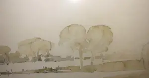 Niet of onleesbaar gesigneerd - Aquarel "Ons Dorp" werk van Kiat kopen? Bied vanaf 1!