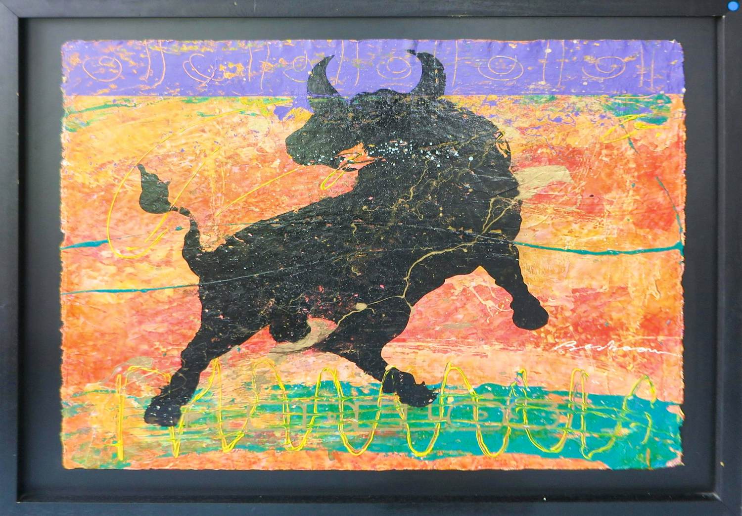 Leon Bosboom - Acryl op papier, Me voy 02 - Ingelijst kopen? Bied vanaf 200!