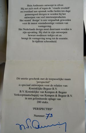 Koninklijke Van Kempen & Begeer - Zilver in floatglas , “Perspectief” – ontwerp: Hein Antheunis, 1997 kopen? Bied vanaf 1!