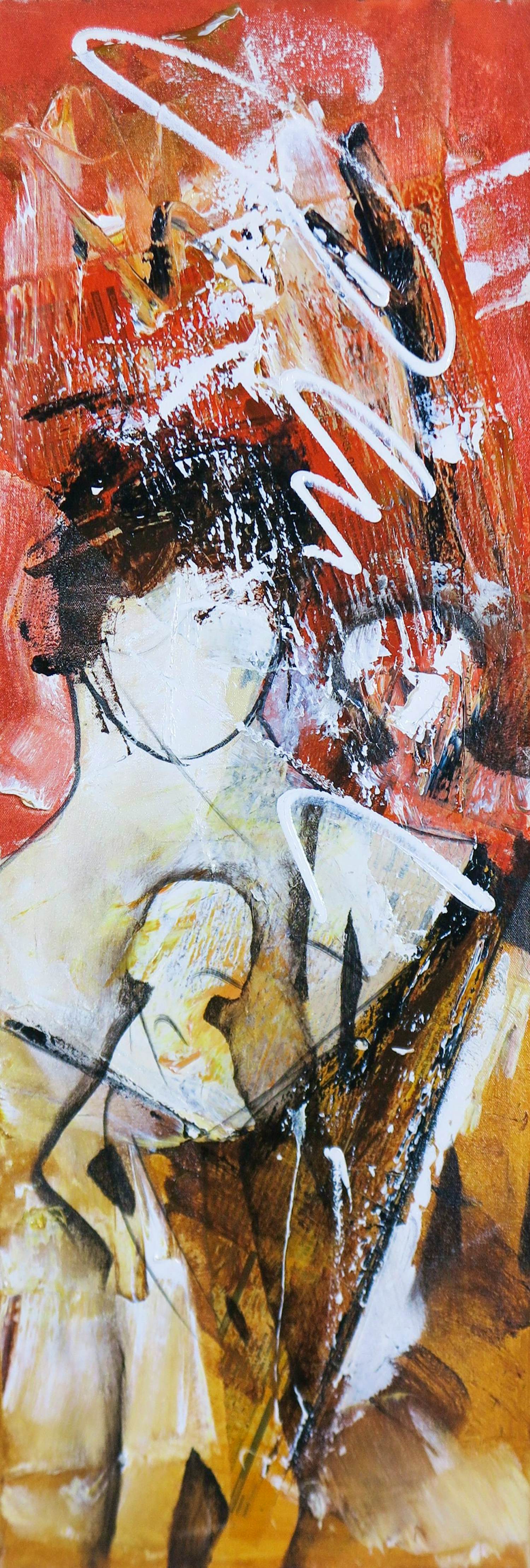 Dario Bosa - Acryl op doek, Figuren verkocht voor € 70!