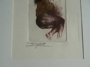 Niet of onleesbaar gesigneerd - Ingelijste ets , Halfnaakte vrouw kopen? Bied vanaf 1!