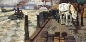 Gijsbertus van Overbeek - sleperspaarden op de Maaskade te Rotterdam kopen? Bied vanaf 500!