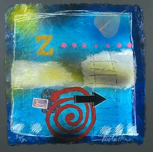 Theo Koster - Zeefdruk en collage, Labyrinth - Ingelijst kopen? Bied vanaf 35!