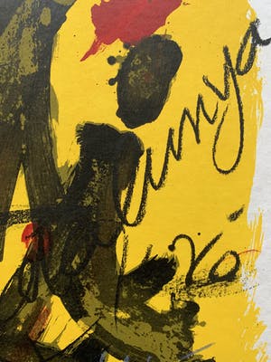 Antoni Tapies - kleurenlitho - 'l'Emerveille merveilleux' - 1973 (Zeer kleine oplage) kopen? Bied vanaf 950!