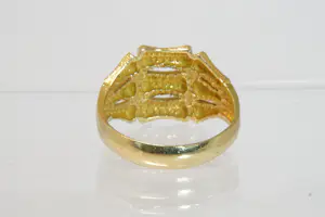 14- 18 krt geel-gouden zg. "bamboe" ring - 3 laags model kopen? Bied vanaf 540!