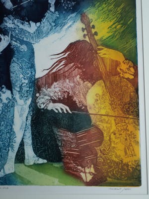 Michael Jepkes - Ets en aquatint , “Rococo Trio” – oplage 35 kopen? Bied vanaf 35!