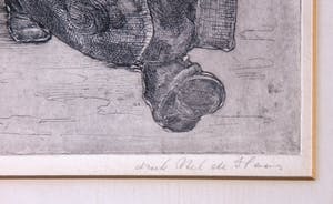 Aad de Haas - Ets, Oude man in regenjas kopen? Bied vanaf 50!