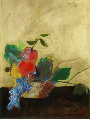 Jan Peter van Opheusden - Gemengde techniek: Stilleven met vruchtenmand (nette lijst!) kopen? Bied vanaf 125!