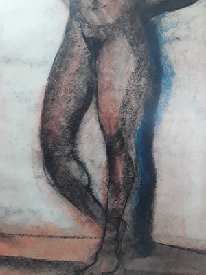 Chris Tonbreeker - Vrouw figuur no:2 krijttekening,naakt kopen? Bied vanaf 50!