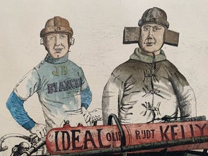Herman Berserik - Handgekleurde ets | 'Ideal olie rijdt Kelly' | 4 januari 1979 (UNIEKE BEWERKING) kopen? Bied vanaf 140!