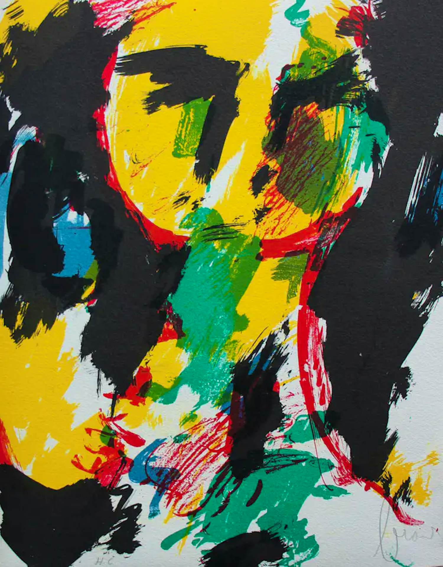 Eugène Brands - Litho: abstracte compositie - 1968 kopen? Bied vanaf 225!