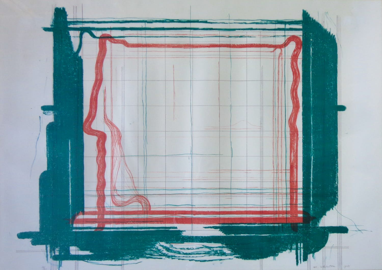 Marien Schouten - FIGURATIE / KLEURLITHO / 85x115cm / KADER / SIG kopen? Bied vanaf 75!