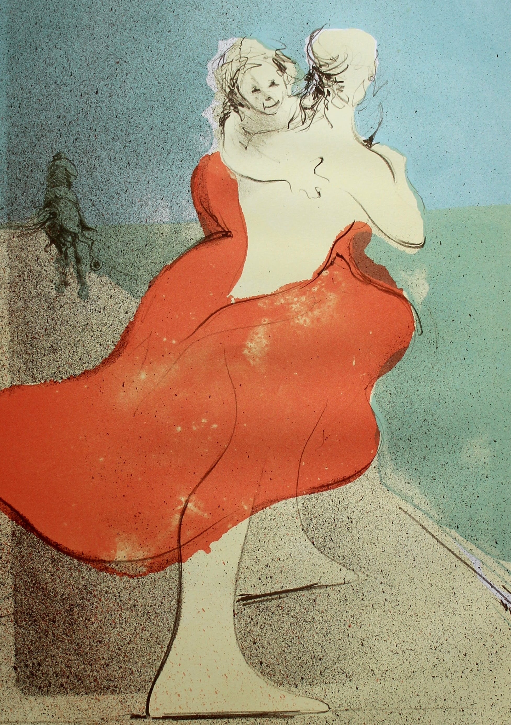 Ronald Tolman - litho: dansende vrouw met kind - 1989 kopen? Bied vanaf 90!