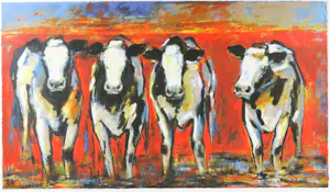 Frits van Eeden - Zeefdruk, Koeien - Ingelijst (Groot) kopen? Bied vanaf 100!