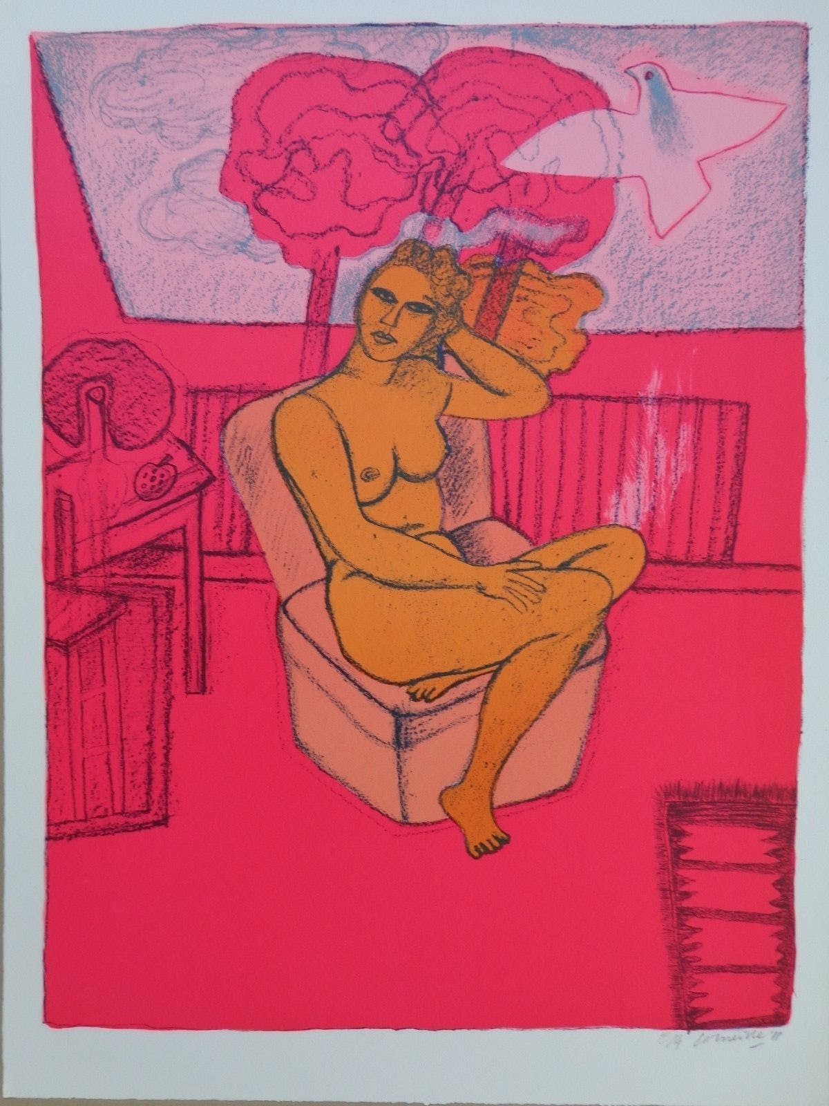 Corneille - ORANJE NAAKT / KLEURZEEFDRUK / 74x55cm / SIG / 1988 kopen? Bied vanaf 195!