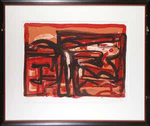 Theo Kuijpers - Litho, Zonder titel - Ingelijst verkocht voor € 1!