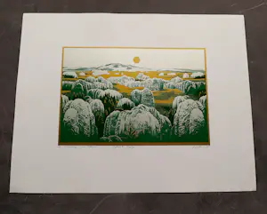 Jos Muris - Erg mooie kleuren - Zeefdruk "Een landschap voor Tolkien" beperkte oplage (75) kopen? Bied vanaf 40!