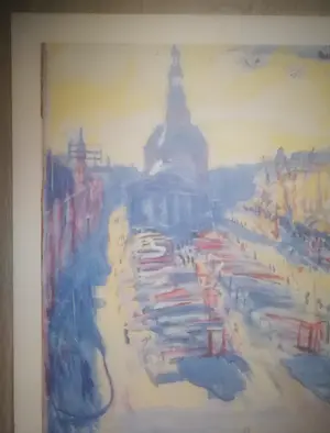 Johan Dijkstra - Gezicht op de Vismarkt Groningen. kopen? Bied vanaf 109!