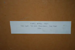 Karel Appel - Twee vogels - antiquarische druk uit de jaren 50 - mooi ingelijst kopen? Bied vanaf 160!