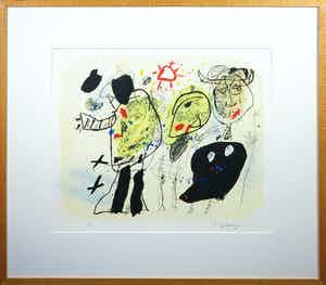 Kees Salentijn - Litho, Zonder titel - Ingelijst verkocht voor € 1!