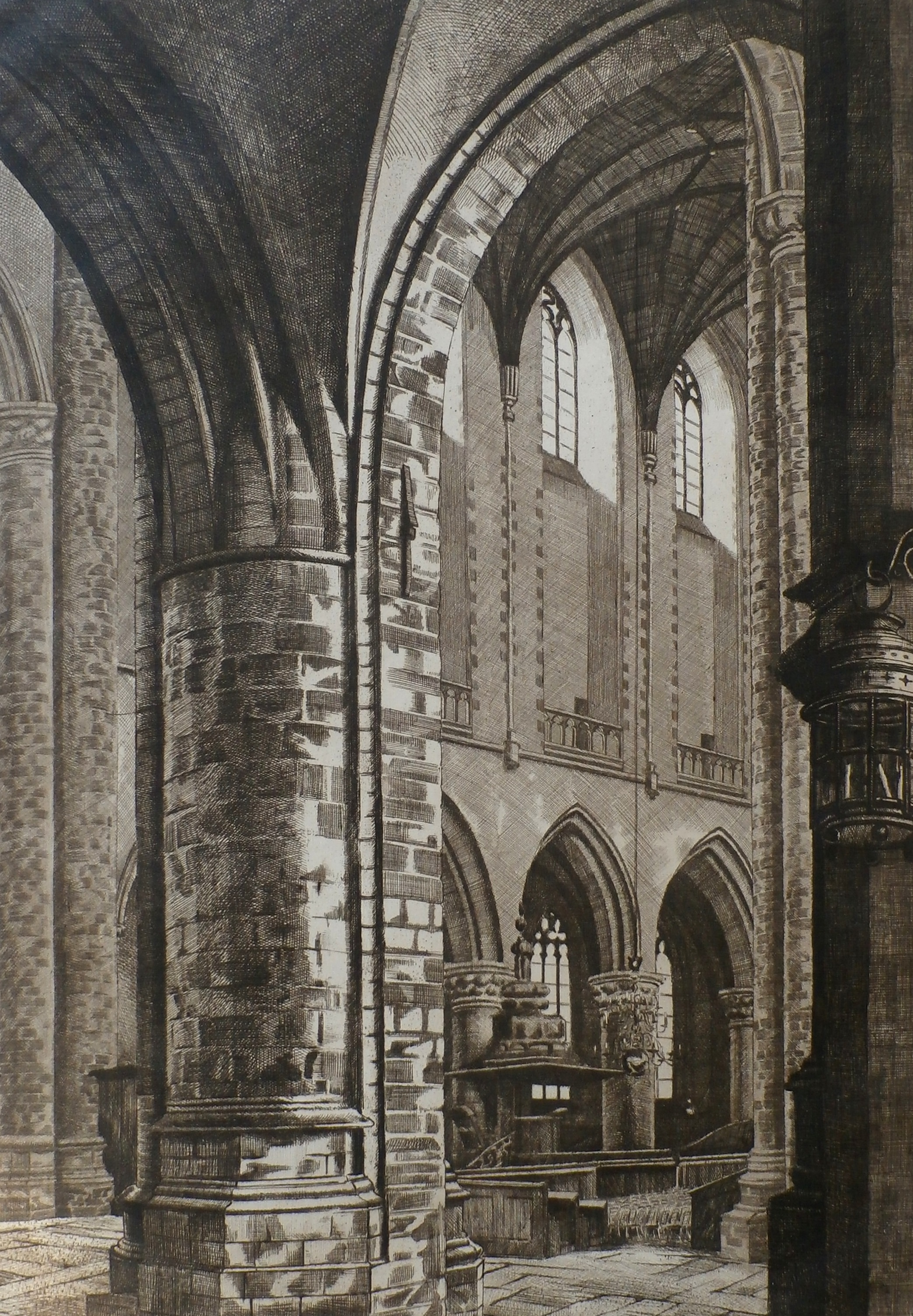 Arend Hendriks - ets - Sint Bavo te Haarlem kopen? Bied vanaf 30!