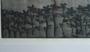 Wim Worm - Ets , Hijgend hert – ingelijst 63 x 88 cm – 1980 - oplage 15 ex. kopen? Bied vanaf 10!