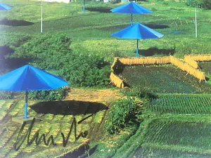 Christo - BLUE UMBRELLA'S + ORIGINELE STOF! kopen? Bied vanaf 135!