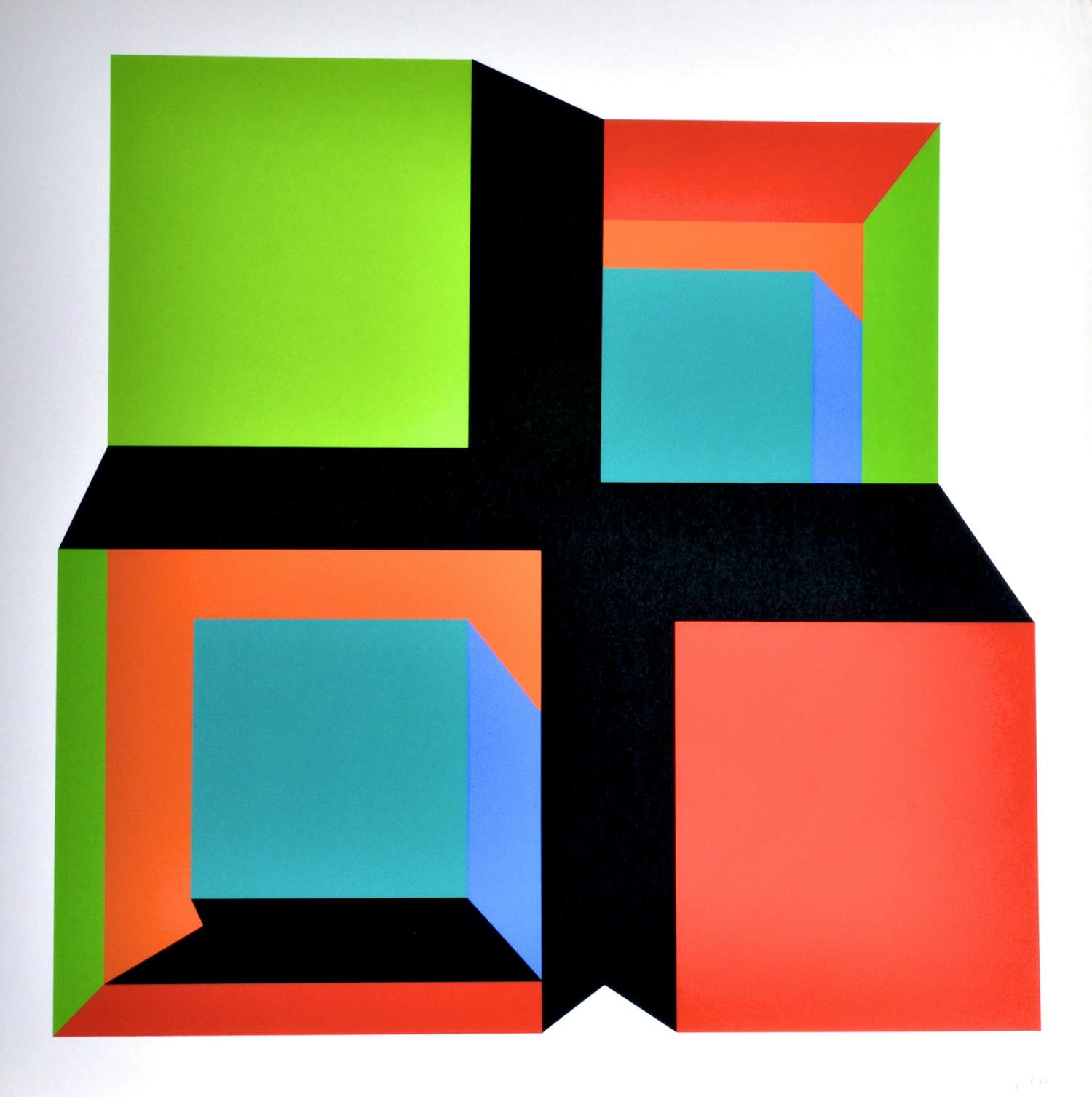 Guy Vandenbranden - Exodus - Zeefdruk - Gesigneerd - 52x52 cm - 1970 kopen? Bied vanaf 250!