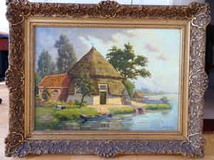 Jacob van Rossum - Boerderij met bootje aan het water en vergezicht verkocht voor € 165!