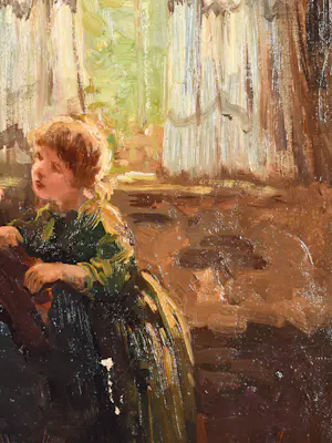 Henri Endlich - Moeder en dochter aan het breien kopen? Bied vanaf 300!