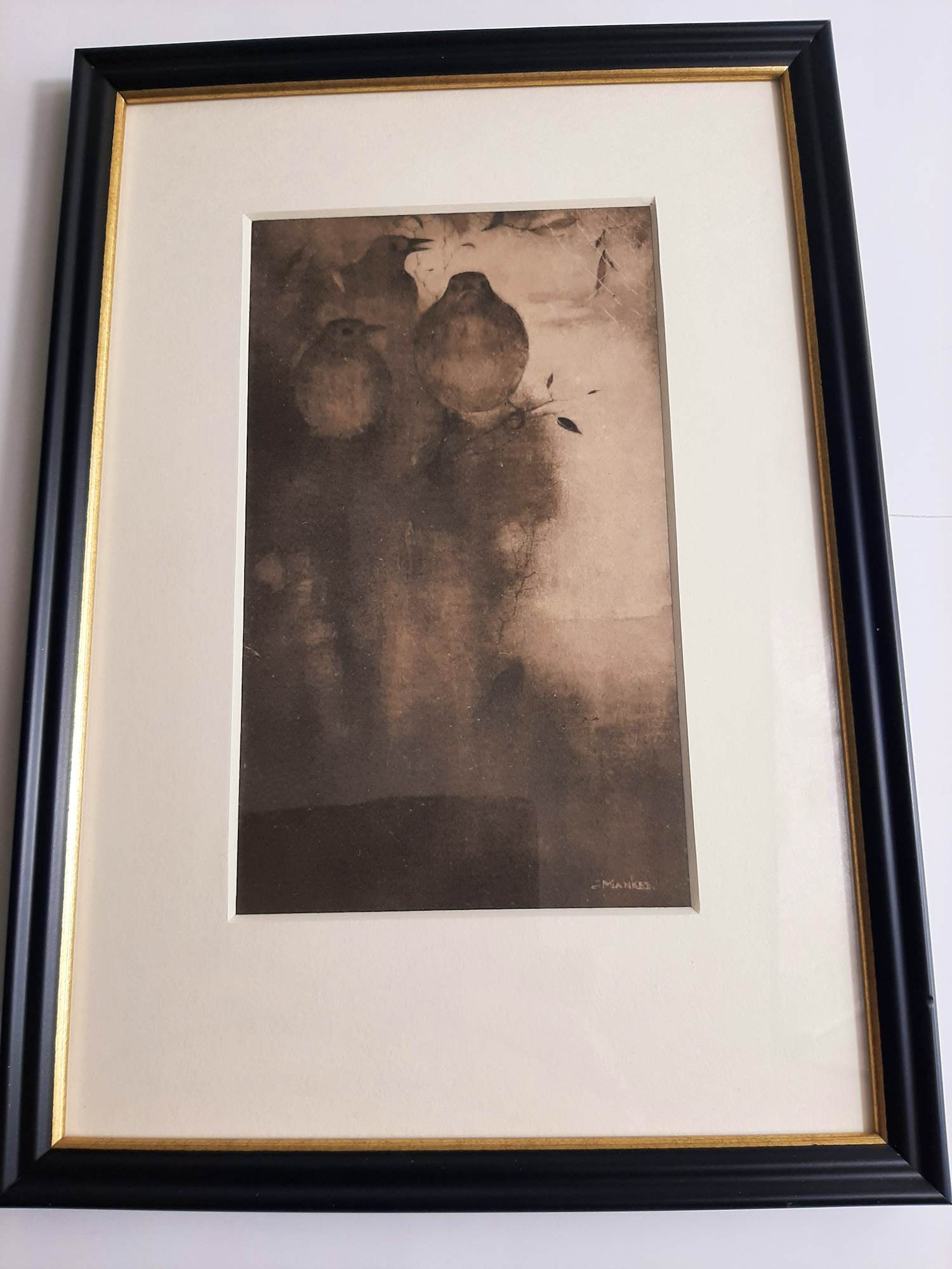 Jan Mankes - Originele Heliogravure Lijsters in Avondstemming 1923 verkocht voor € 120!