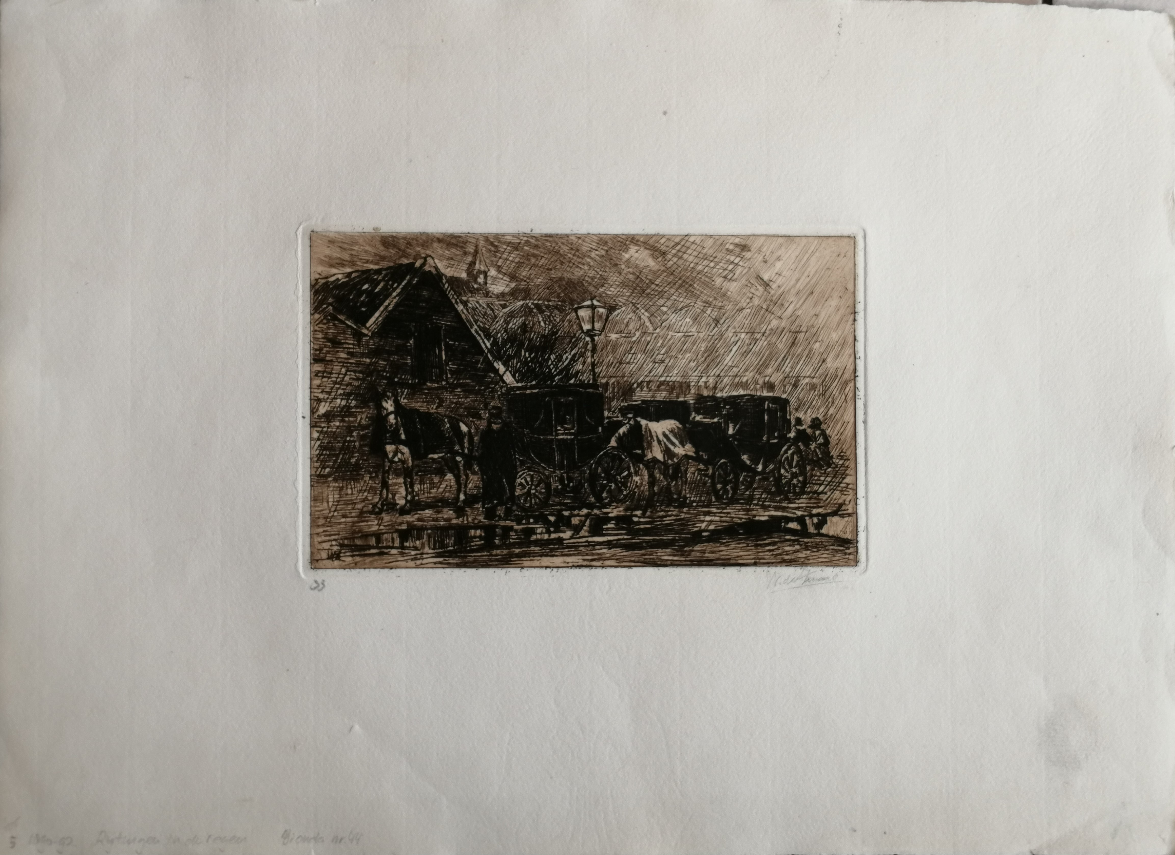 Willem de Zwart - Rijtuigen in de regen kopen? Bied vanaf 50!