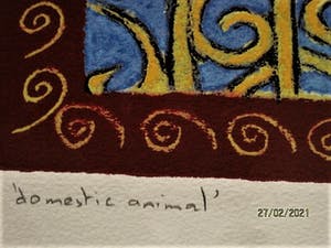 Jacques Tange - populair Rotterdams graficus - grote & gesigneerde Zeefdruk - "Domestic Animal" kopen? Bied vanaf 30!